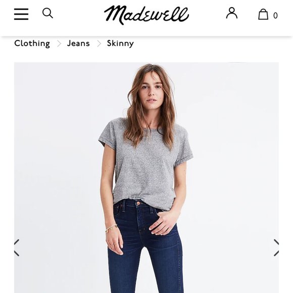 MADEWELL women's 10" high rise high waisted slim skinny dark denim jeans SIZE 28 - Picture 9 of 10